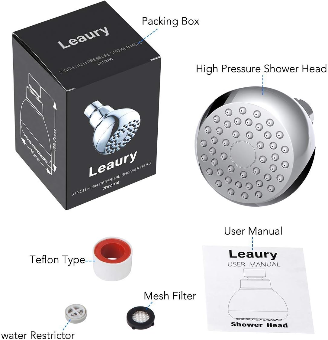 3 Inch Shower Rain Adjustable Swivel Brass Ball Joint Shower Head Fixed