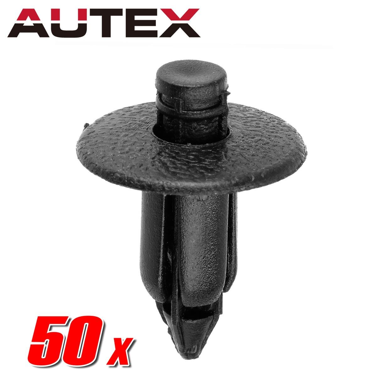 PartsSquare 50pcs Car Retainer Clips Plastic Fasteners Kit Bumper Fender Liner Fastener Rivet Nylon Push Clips Retainer Replacement for Toyota 9046707041C0 for GM 96057846 30001621 96059973