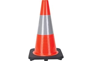 Traffic Cone, 18", Orange, 6" Reflective Collar(s)