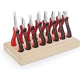 Jewelry Pliers Sets Jewelers Making Tools Kit, Professional 8 piece Mini Wire Plier with Wood Holder for Beading, Crafting, Crimping, Cutting, Repair, Wrapping, Complete Quality for Adults Starter