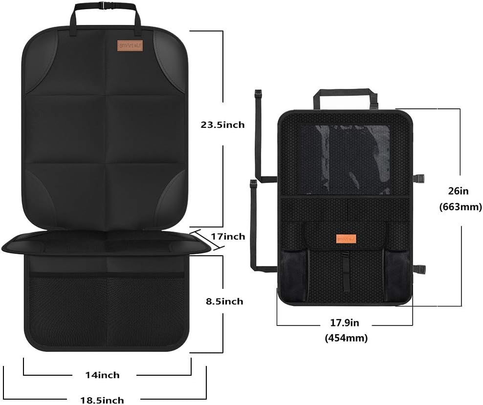SMART ELF Car Seat Protectors for Child Seats, Kids Car Seat Protector Back Organiser for Storage - Image 3