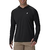 Runhit UPF 50+ Fishing Shirts for Men Long Sleeve Sun Protection Hoodie Lightweight Outdoor Workout Hiking Running Rash Guard