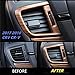 Flash2ning-Side Air Vent Outlet Cover Peach Wood Grain Trim Compatible for Honda CRV CR-V 2017 2018 2019 2020 2021 2022,Interior Accessories,1 Set of 2