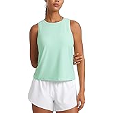 CRZ YOGA Cloudweight Crew Neck Workout Tanks Lightweight Athletic Gym Tops for Women Soft Basic Running Sleeveless Shirts