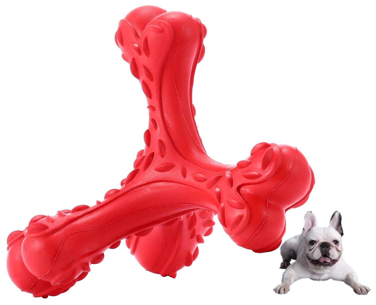 CVALIN Dog Chew Toys for Aggressive Chewers Large Breed,Indestructible Bones Toy，Durable Cleaning Toothbrush Natural Rubber Dog Toys — image 1