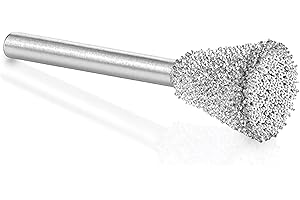 Kutzall Original Dove Tail Rotary Burr, 1⁄8" Shaft, Coarse - Woodworking Attachment for Dremel, Foredom, DeWalt, Milwaukee. Abrasive Tungsten Carbide, 3⁄8" (9.5mm) Dia. X 1⁄2" (12.7mm) Length, DT-38-E