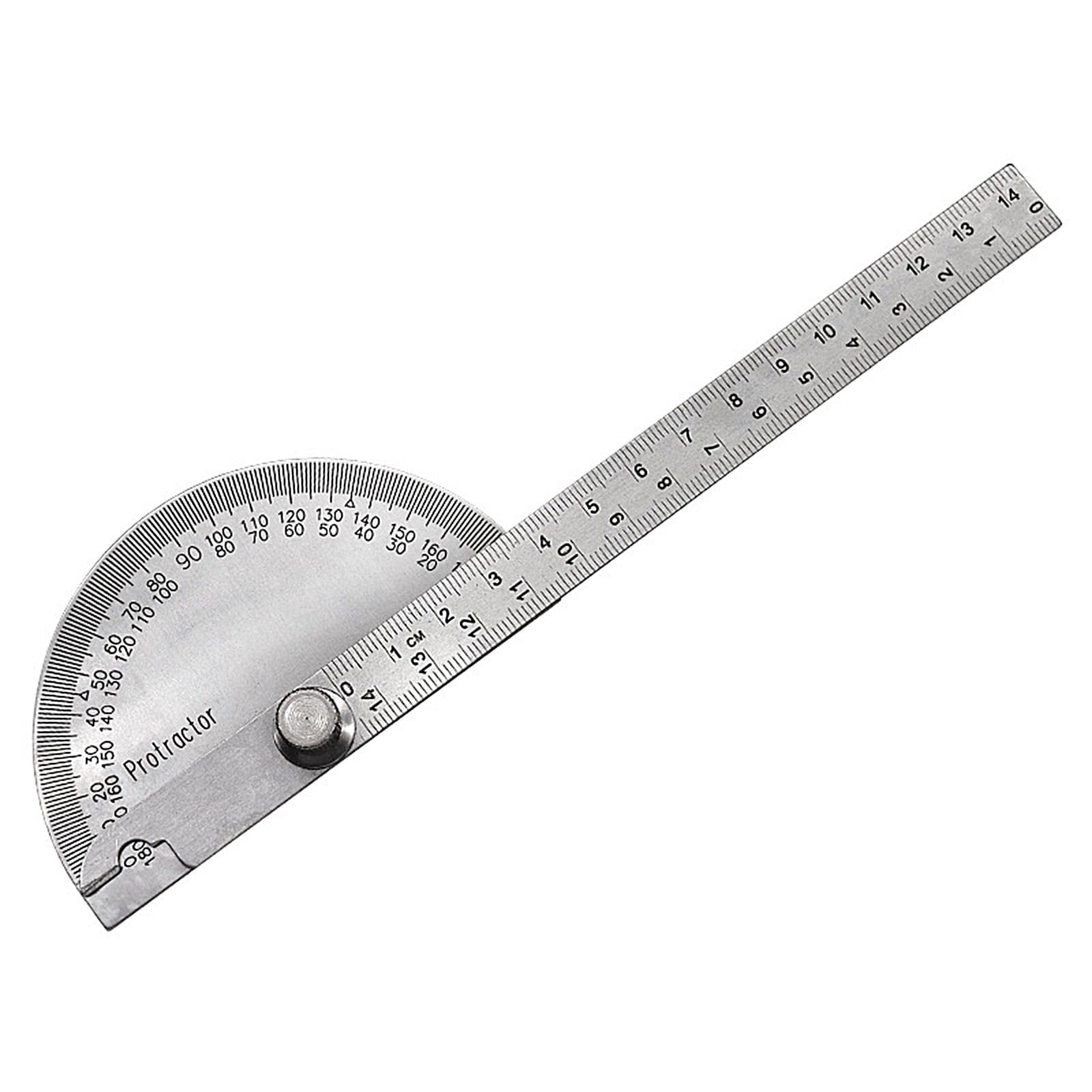 1 Pack 0-180° 180 Degree Stainless Steel Protractor Tool Angle Finder Ruler Semicircle Goniometer for Painting Drawing Tool for Students Machinists Carpenters DIY Lovers