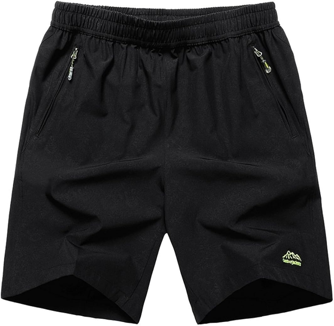 JINSHI Men's Outdoor Quick Dry Lightweight Sports Shorts Zipper Pockets : Clothing