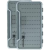 Kingfisher Fishing Large Slim Waterproof Foam Fly Box - 2 Pack