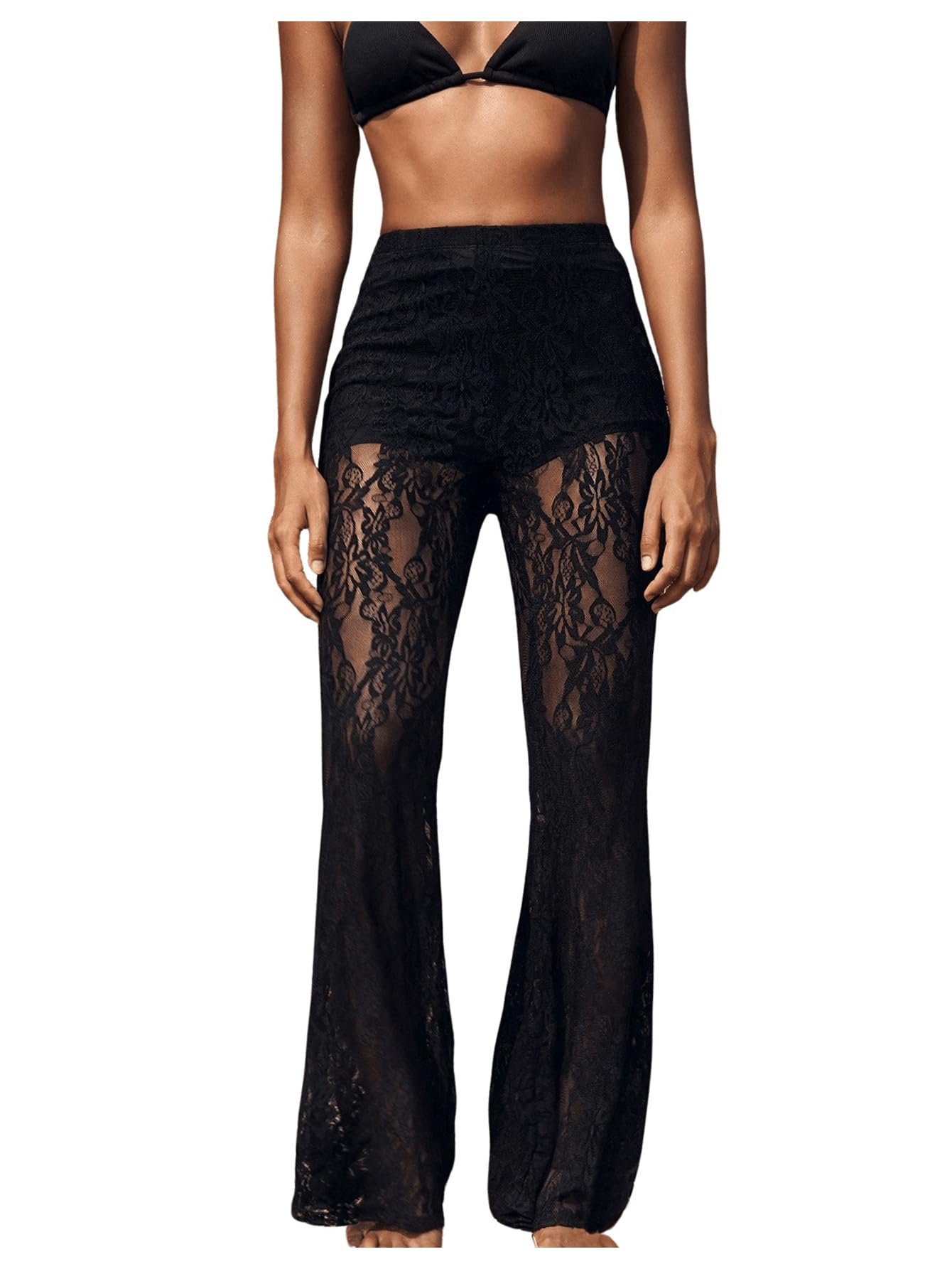 RoseSeek Crochet Lace Cover Up Pants