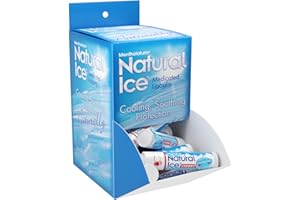 Mentholatum Natural Ice Cherry Flavor Medicated Lip Balm, Hydrating Lip Care for Dry, Chapped Lips, Moisturizing Formula with SPF 15 Helps Prevent Sunburn, Protection for Smooth, Soft Lips (48 pack)