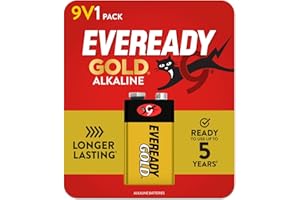 Eveready Gold Alkaline 9V Batteries, 1 Pack of 9 Volt Batteries