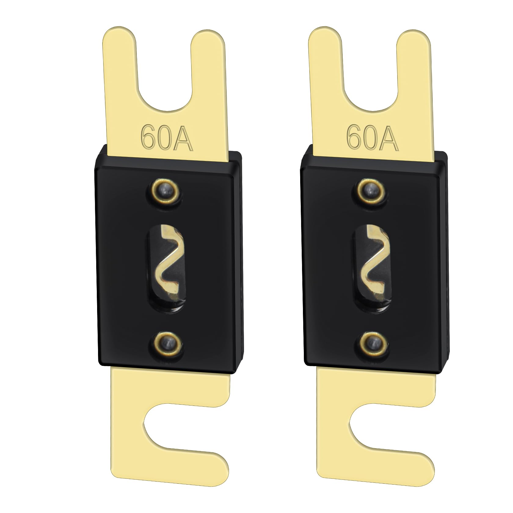 Heschen ANL Fuse ANL-60 60 Amp for Car Vehicles Audio System Sheet Gold Tone & Black 2 Pack