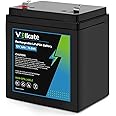 12V 6Ah Rechargeable Battery, LiFePO4 Lithium Battery 1 Pack, with F1 Terminals, for Liftmaster 485lm or Chamberlain 41A6357 Garage Door Opener, Alarm/ Security/ Sound System, UPS Back UP, Scooter