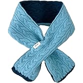 Keridean Short Winter Scarf for Women Soft Cable Knit Color Block Scarf Neck Warmer Lightweight Cozy Fashion Scarves Gifts