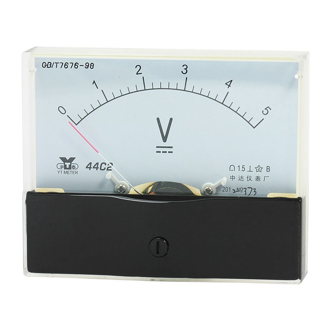 Sourcingmap Analog Panel Voltmeter Volt Meter DC 0-5V Measuring Range 44C2