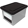 Advantus Clear Base File Tote w/Lid and Label (Advantus)