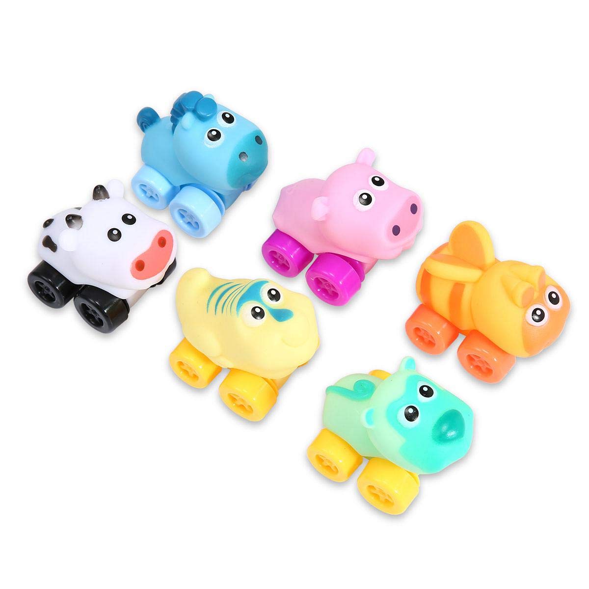 Animaux De Dessin Anime De Voiture Toys Lot De 6 Mini Car Jouets Pour Enfant Educatif Jouets En Caoutchouc Souple De Voiture Jouets Pour Enfant Pour Bebe Enfants Womdee Auto Pour Bebe