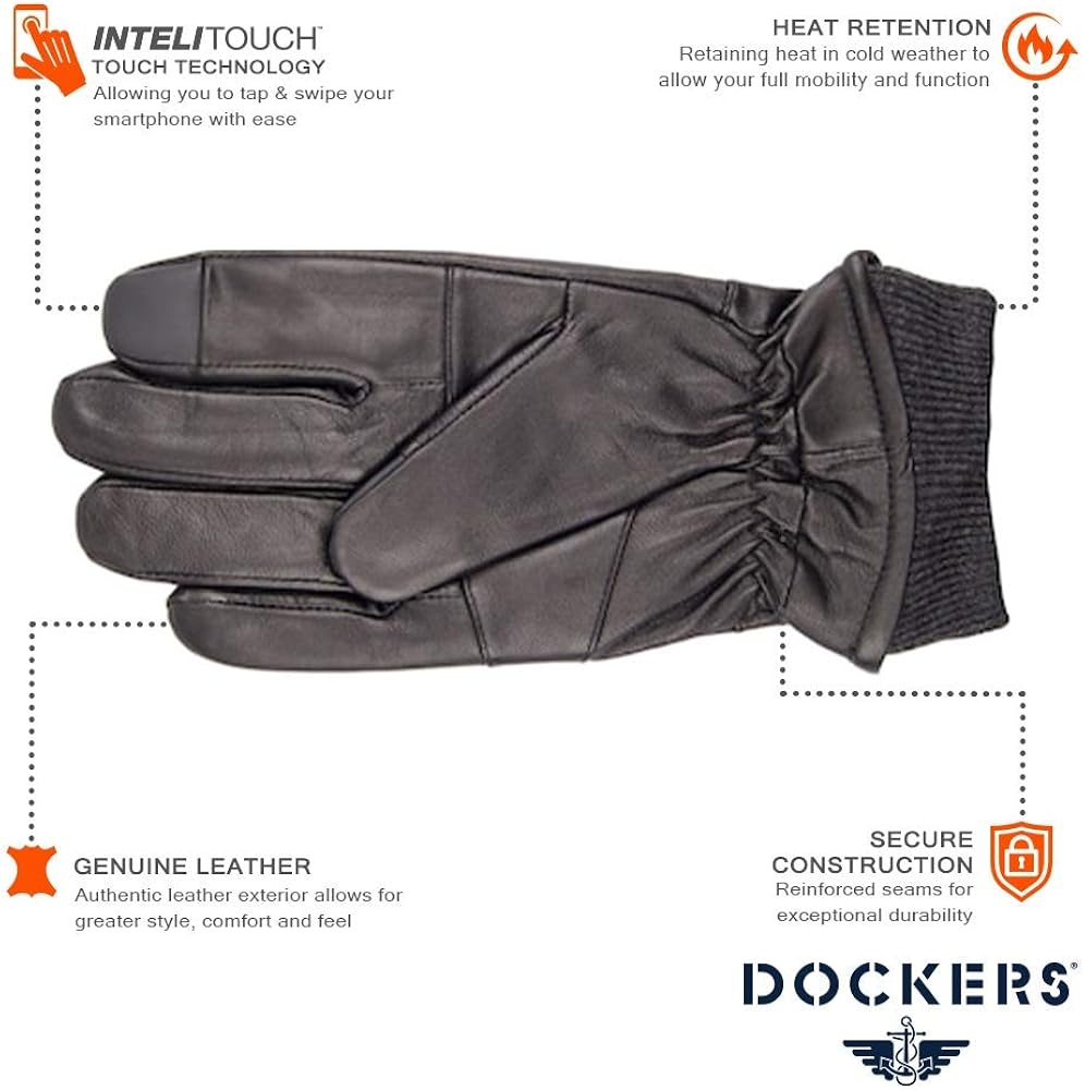 dockers intellitouch leather gloves