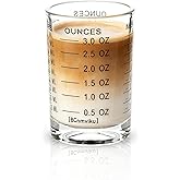 Shot Glass Measuring Cup 3 Ounce/90ML Liquid Heavy High Espresso Glass Cup Black Line