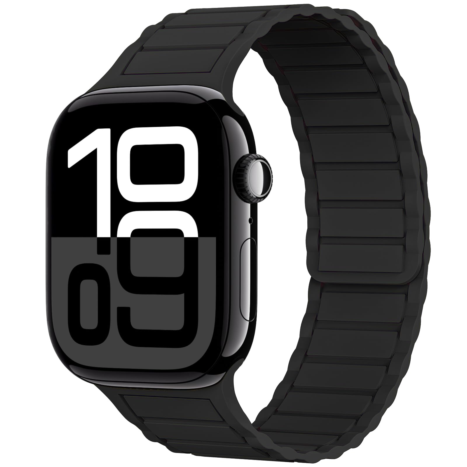 Photo 1 of THWALK Magnetic Link Solo Loop Sport Silicone Bands Compatible with Apple Watch Ultra 2/Ultra SE Series 10 9 8 7 6 5 4 46mm 45mm 44mm 42mm 41mm 40mm Women Men (Black, 40mm/41mm/42mm)
