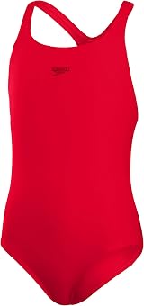 Speedo Girls Eco Endurance+ Medalist Swimsuit Chlorine Resistant Red