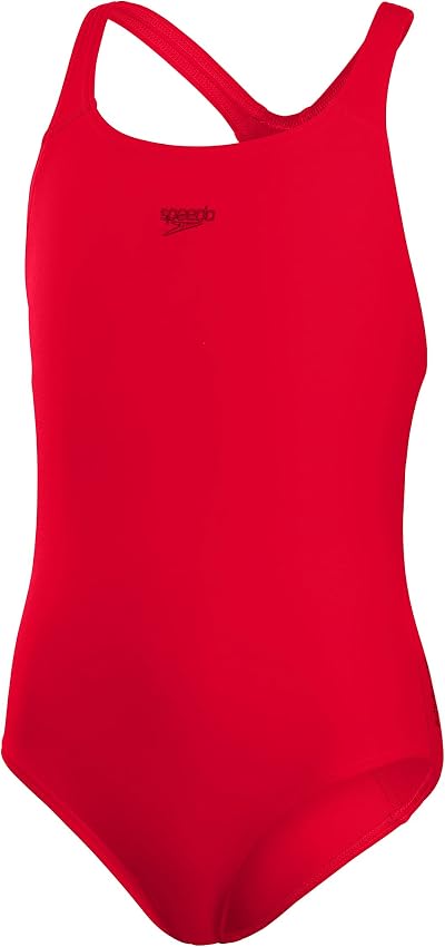 Speedo Girls Eco Endurance+ Medalist Swimsuit Chlorine Resistant Red