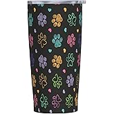 Yipaidel Dog Animal Paws 20 OZ Vacuum Insulated Tumbler with Lid - Design & Inspirational Quotes, Gift for Mom, Sister, Best Friend, Coworker - Mothers Day Christmas Gifts for Women from Daughter