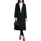 IDEALSANXUN Womens Long Wool Coats Fall Winter Notch Lapel Double Breasted Trench Coat Wool Jackets