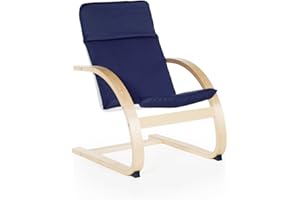 Guidecraft Kiddie Rocker - Blue Cushioned Wooden Chair For Toddlers - Kids Home and School Furniture