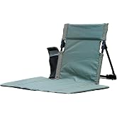 Extra Large Aluminum Folding Beach Chair with Cup Holder (Olive Green) | Portable outdoor seat,lightweight aluminum frame,comfortable back support for beach, park, lawn and travel.