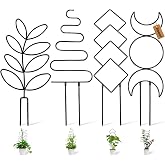Xeeol 23in Plant Trellis for Climbing Plants Indoor, 4 Shapes | Trellis for Potted Plants with Ties, Metal Climbing Plant Support for Houseplant Flower Pothos, 4 Different Panels