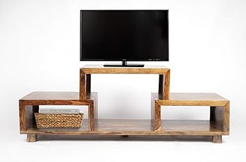 Ikiriya Solid Sheesham Wood TV Entertainment Unit/Cabinet - Teak Finish (CABW0001)
