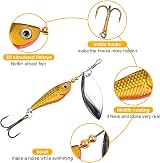 Vicloon 16 Pcs Fishing Lures Set Spinners Spoons Jig Hooks Kit view 3