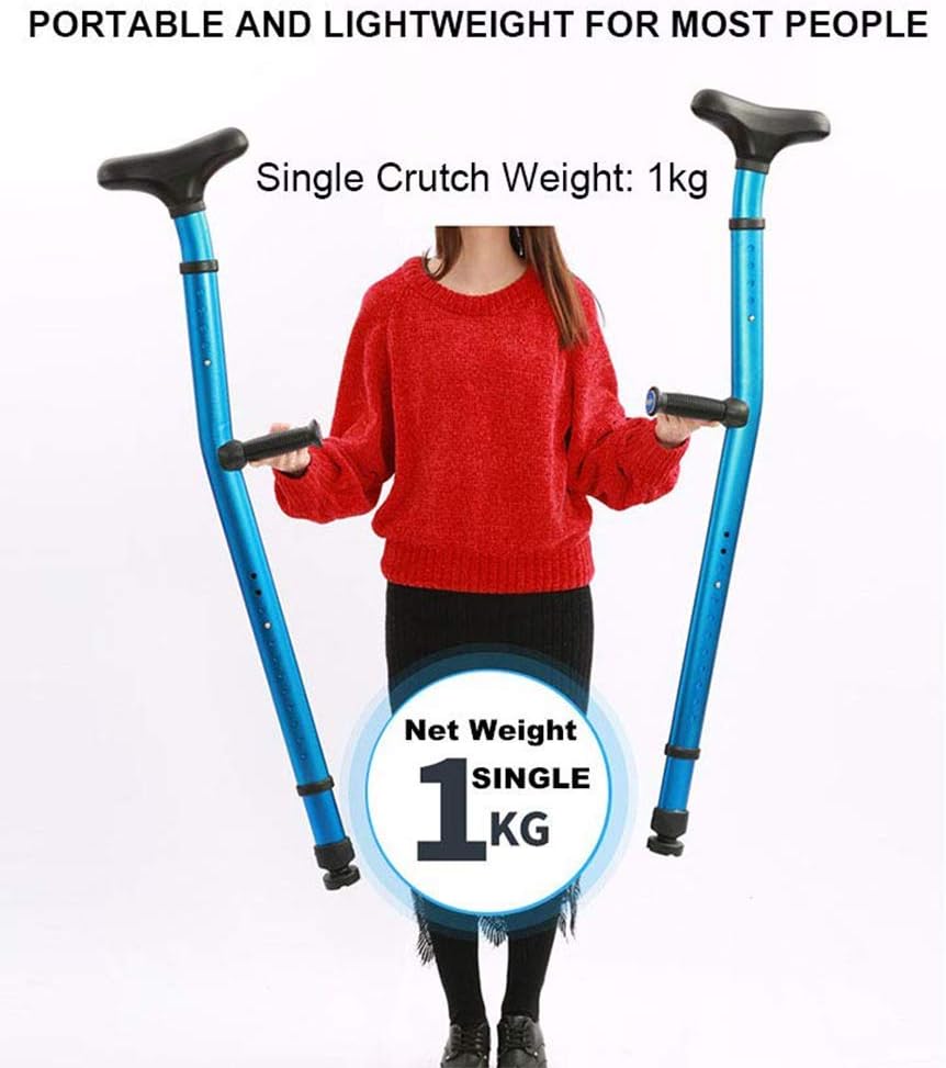 Amazon ステッキ 杖脇の下の高齢者の松葉杖 1ペア 人間工学に基づいた高齢者の松葉杖脇の下の十字形骨折医療の高さ調節可能な滑り止め大人の子供身体障害者用スティックアーム合金増加した滑り止めマット Xueping 多点杖