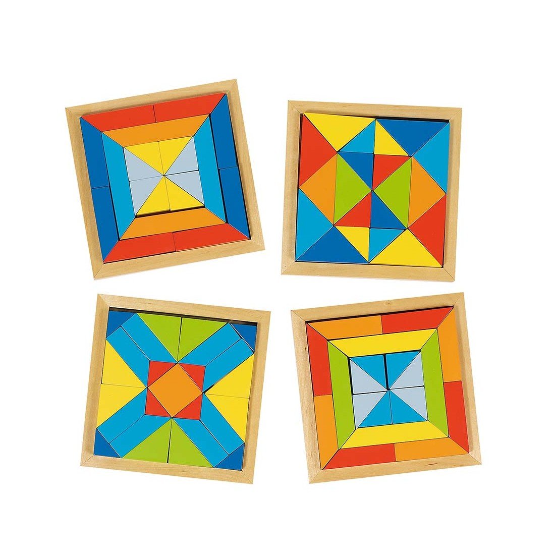 Goki World of Shapes, Puzzle I, Colourful Set of 4 Wooden Puzzles, Brainteaser Shape Puzzles for Ages 6+
