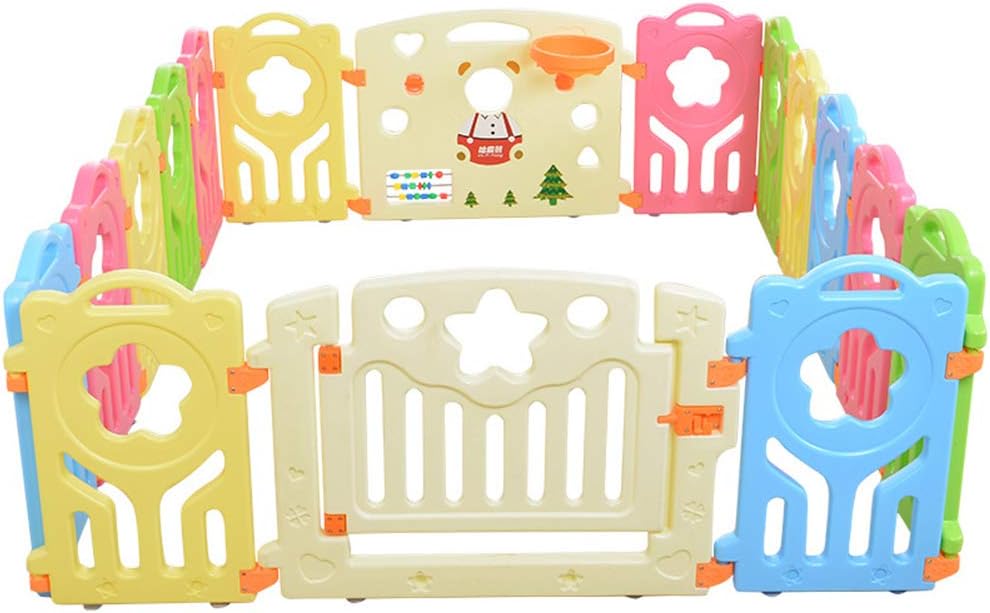 YQZ Playpens for Babies, Protective Fences for Toddlers with Movable Panels and Doors, Playgrounds for Children (16 Sheets)