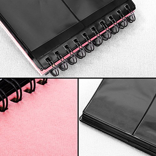 CAIUL Compatible 68 Pockets Desk Calendar Style Photo Album for Fujifilm Instax Mini 7s 8 8+ 9 25 26 50s 70 90 Films (Pink)