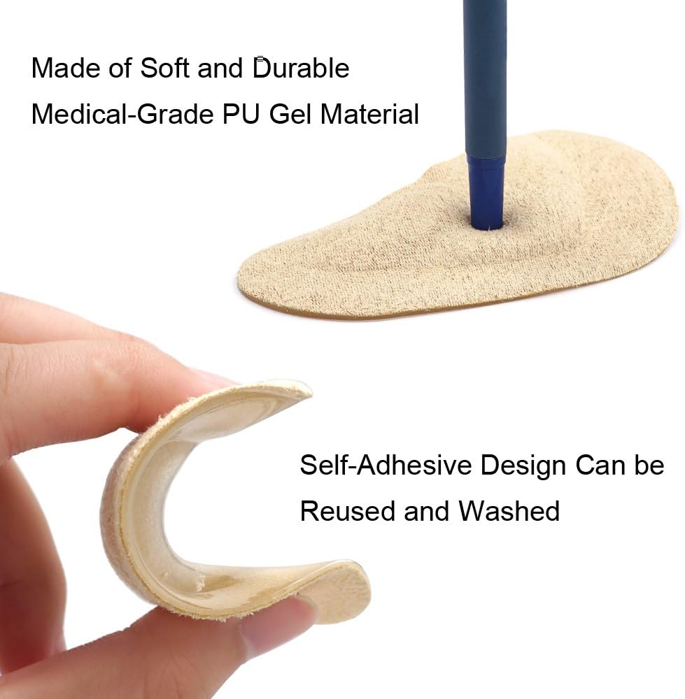 Dr. Foot Plantar Fasciitis Arch Support Shoe Insoles 5 Pairs, Thicken Gel Arch Pads for Flat Feet - Self-Adhesive Arch Cushions Inserts for Men and Women (Clear*2+Black+Beige+Blue): Health & Personal Care