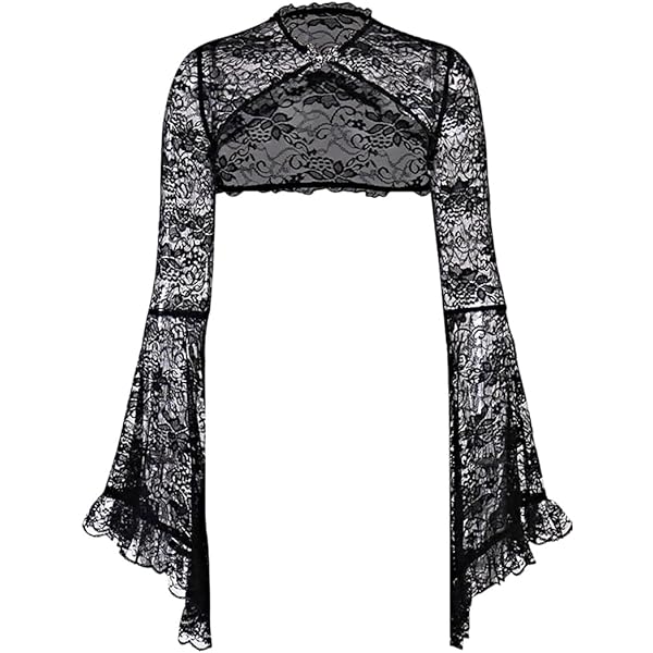 Goth Shrug Black Gothic Victorian Half Shirt Crop Top for