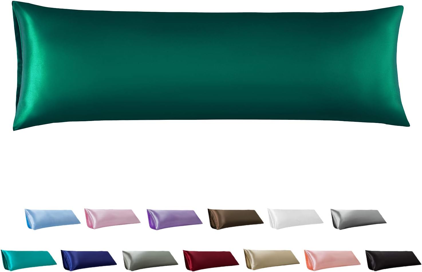 MR&HM Satin Body Pillow Cover 20x54 inches, Silky Slip Body