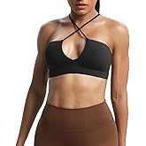 Aoxjox Women's Workout Sports Bras Jamie Deep V Fitness Training Gym Bra Yoga Crop Tank