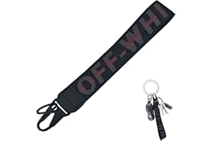 MJYFDAC Fashionable Car Key Chain, Fabric Wrist Strap With Key Ring, Can Be Used To Hang Car Keys, Wallets, Jeans Decorations, Key Chain Accessories (Black)