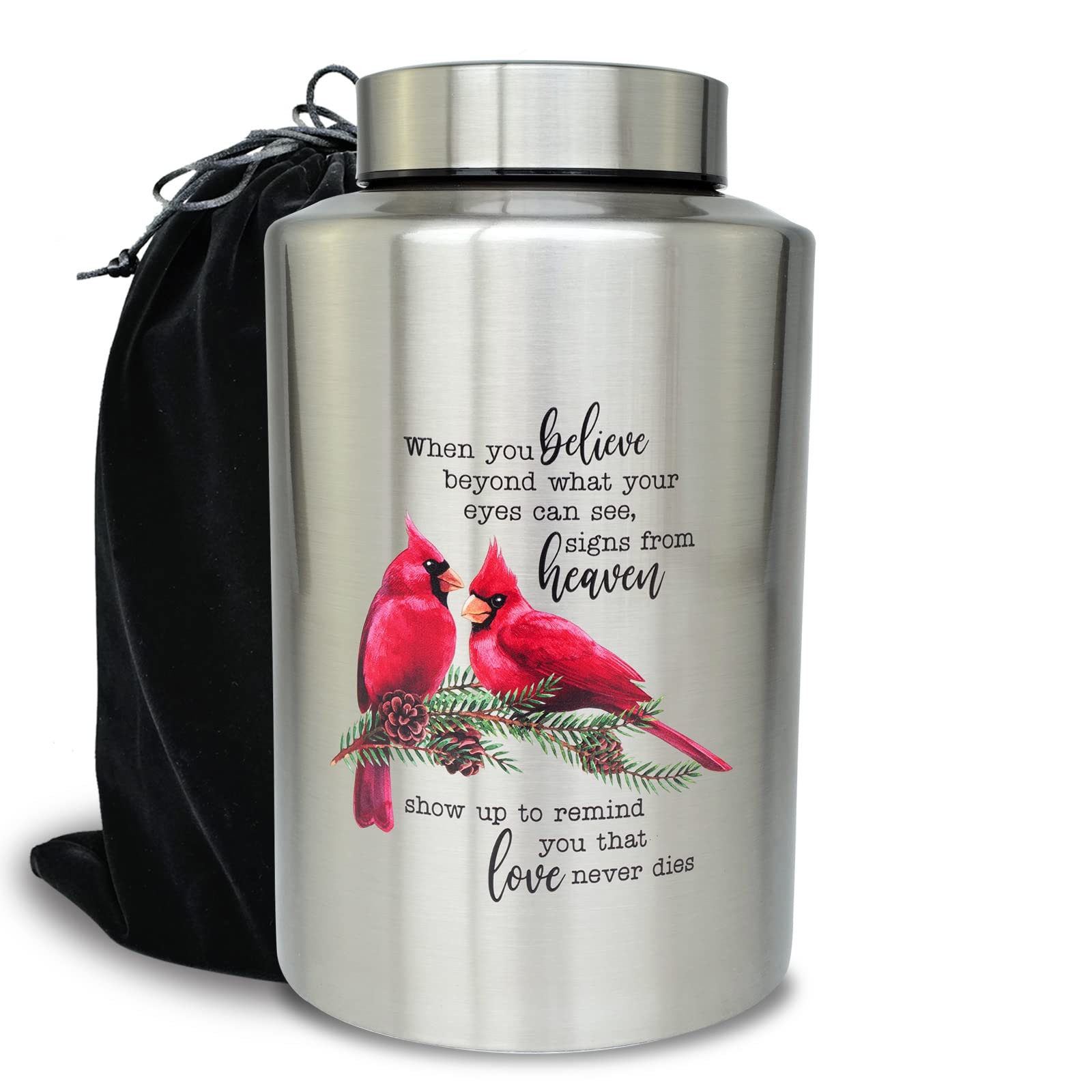 Photo 1 of 220 lbs Large Cremation Urn for Adult Human Ashes, Decorative Urn for Male Female Men Women Couple Remains(Cardinal)
