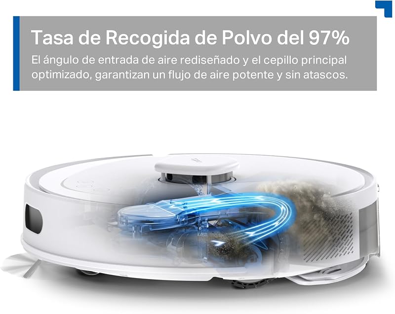 RV30 MAX Plus - Robô Aspirador 5300Pa, Base Auto-Esvaziante, Navegação a Laser LiDAR e Mapeamento Inteligente, Limpeza 4 em 1: Varreduras, Aspiradores, Mops e Mops, Controlo por Voz e App, Branco