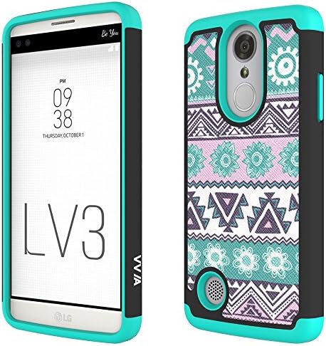 LG K8 2017 Case, LG Aristo Case, LG LV3 Case,VVIA Shockproof Polycarbonate (PC) &amp; Flexible Silicone Hybrid Armour Protective Case,High Impact Defender Bumper Case for LG LV3 (Mint)