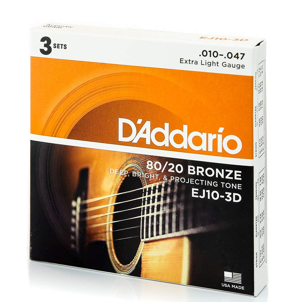 D'Addario EJ10 Bronze Acoustic Guitar Strings Extra Light 10 47 3 S | amzdealz
