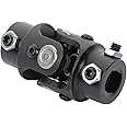 Ensun 3/4" DD x 3/4" DD Black Single Steering Shaft Universal U Joint, Maximum Working Angle: 35° Degree, Total Length: 83mm (3-1/4")