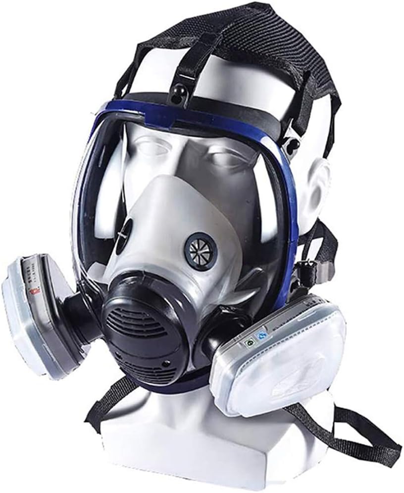 Head Mask Full Face Ventilator Biochemical (Respirator Canister) Anti-Gas And Pesticide Dust, Optional Accessories, Special for Public Safety Protection,B