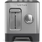 Lotus Toaster, 2-Slice Toaster with Bagel Function and 7-Setting Shade Selector, The Two Slice, 900 Watts, Stainless Steel, Professional Series, LTSTR502